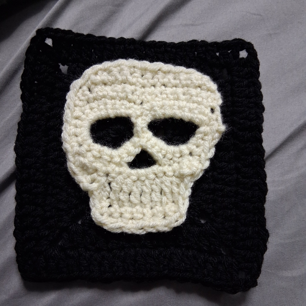 Crochet Skull Patch
